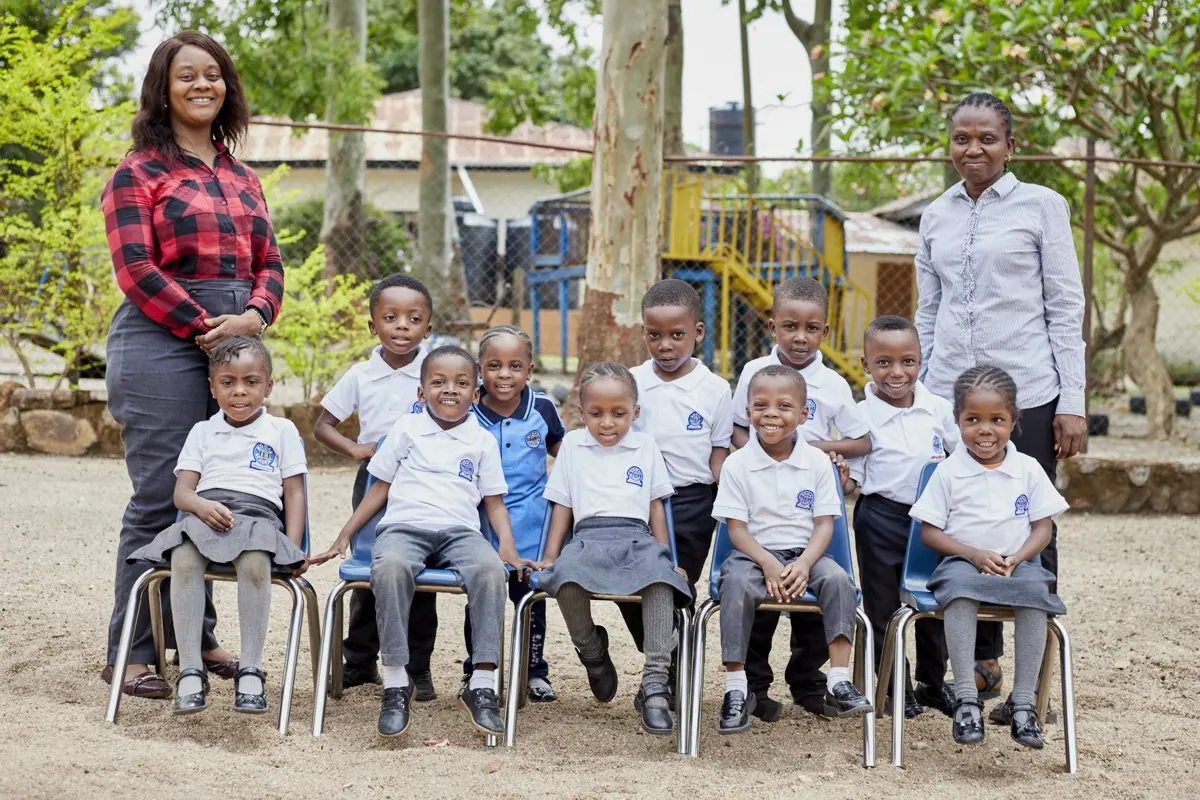 Early Years pupils and teachers at Bomas Academy